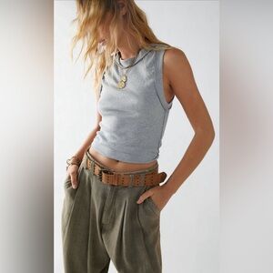 Free People Kate Tank Top Light Grey S